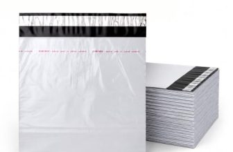 BonKaso Poly Courier Bags with POD Sleeve | 52 Micron Tamper Proof Waterproof Security Envelopes Cover | Self Adhesive Shipping Mailers for E Commerce Packaging