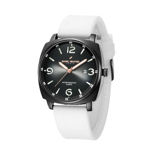 Daniel Hechter Paris Vaneau Collection Analog Watch for Men – Water Resistant Quartz Movement, Date Display with Silicon Strap