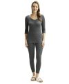 Jockey 2549 Women’s Super Combed Cotton Rich Three Quarter Sleeve Thermal Set with StayWarm Technology_Charcoal Melange_L