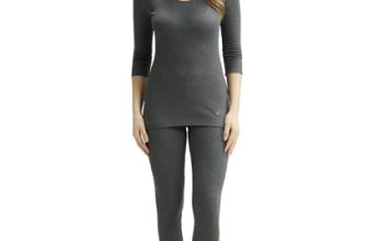 Jockey 2549 Women’s Super Combed Cotton Rich Three Quarter Sleeve Thermal Set with StayWarm Technology_Charcoal Melange_L