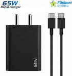 Flipkart SmartBuy 65 W PD 3 A Wall Charger for Mobile with Detachable Cable(Black)