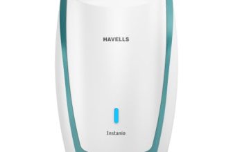 Havells Instanio 3L Instant Water Heater(Geyser)| Temp. Sensing LED Indicator| Rust & Shock Proof Body| ISI Marked|Warranty: 5 year on Inner Tank| High Rise Compatible (White Blue)