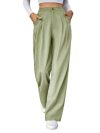 KOTTY Women’s Cotton Blend Straight Fit Cross Pocket Solid Trousers