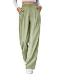 KOTTY Women’s Cotton Blend Straight Fit Cross Pocket Solid Trousers