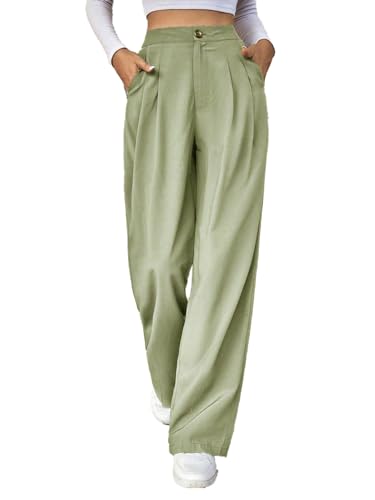 KOTTY Women’s Cotton Blend Straight Fit Cross Pocket Solid Trousers