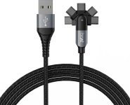 boAt 2-in-1 Cable 3 A 1.5 m Micro-Axis(Compatible with Mobile, Laptop, Tablet, Black, Grey, USB Type A To USB Type C)
