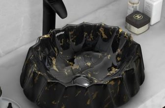 Plantex Ceramic Basin for Bathroom/Table Top Wash Basin/Washbasin for Living Room, Restaurant (Marble Finish, 17 x 15 x 6 Inch)
