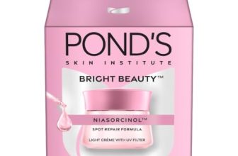 Pond’s Bright Beauty Light Cream with UV Filter | Niasorcinol | 100x Better than Vitamin C | Niacinamide | Fades Dark Spots, Brightens Skin, 50g