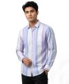 EXOTICA STYLE Men’s Full Sleeve Striped Shirt | Spread Collar | Regular Fit | Casual Wear – 2XL Blue