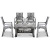MAHARAJA Luxury Plastic Armchair & Table Set | Heavy-Duty & Sleek Design for Every Space (Silver, 4 Chair+1 Table)