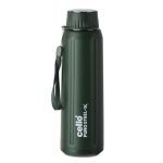Cello Puro Steel X Spike 900 Water Bottle | Leak Proof & Refrigerator Safe | PU Insulated | Wide Mouth Opening | Keeps Content Cold for Long Hours | 730ml, Military Green