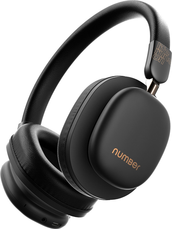 Number Headit Pro 100H Battery, Dual Pairing, 40mm Hi-Bass Drivers, AI ENC, 35ms Gaming Bluetooth & Wired(Pro Black, On the Ear)