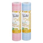 Amazon Brand – Presto! Non-Woven Kitchen Towel Roll | 50 Pulls (Pack of 2) | Size: 30 x 25 cm | (multicolor) | Washable and Reusable | Highly Absorbent | For Daily Use