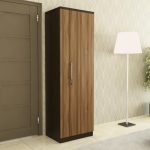 Spacewood Ken Wardrobe | 3 Year Warranty | Almirah, Cupboard, Almari, 1 Door Wardrobe, 1 Hanging Space|Engineered Wood| Walnut Bronze