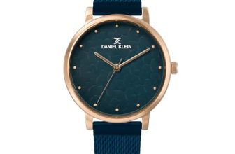 Daniel Klein Analog Blue Textured Round Dial Rose Gold Case Blue Mesh Strap Water-Resistant Wrist Watch for Women Girls, Ladies DK11637-7