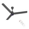 Polycab Wizzy Plus LED 1200mm BLDC Ceiling Fan with Remote |BEE 5 Star Rated, Higher Air Delivery|LED Indicator,Reverse,Boost,Sleep and Breeze Mode |3 Years Warranty (Matt Black)