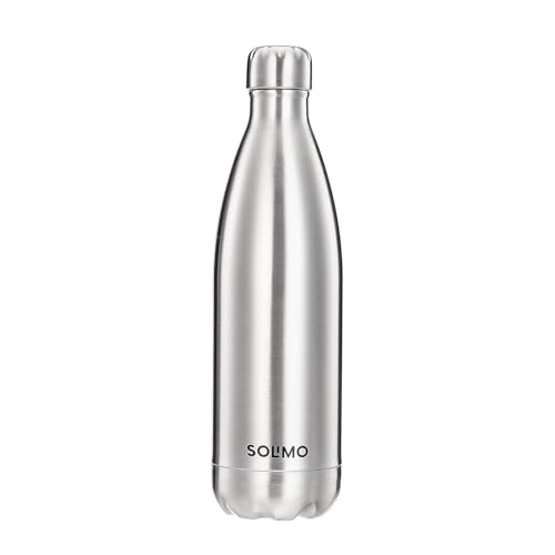 Amazon Brand – Solimo Stainless Steel Insulated 24 Hours Hot or Cold Bottle Flask, 1000 ml, Silver