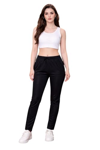 Shiv Textiles Women’s Polyester Solid Trackpant (Pack of 3 Track Pant) (BL-Pack-M) Black