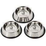 Pets Empire Dog & Cat Bowls Stainless Steel, Pack of 3, Anti-Skid Feeding Bowls for Food & Water, Heavy Duty Metal Pet Bowl, Rust Proof, Dishwasher Safe for Puppies, Cats & Dogs (3, 200, Milliliters)