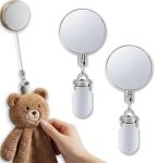 Hddify Self Adhesive Retractable Towel Clip Holder, Stainless Steel No Drill Wall Mounted Cloth Hanger with Pull Cord for Dish Towels, Hand Towels and Cleaning Rags in Kitchen or Bathroom
