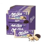 Milka Oreo White Chocolate Bar, 100g – Smooth Alpine Milk Chocolate with Crunchy Oreo Cookie Pieces