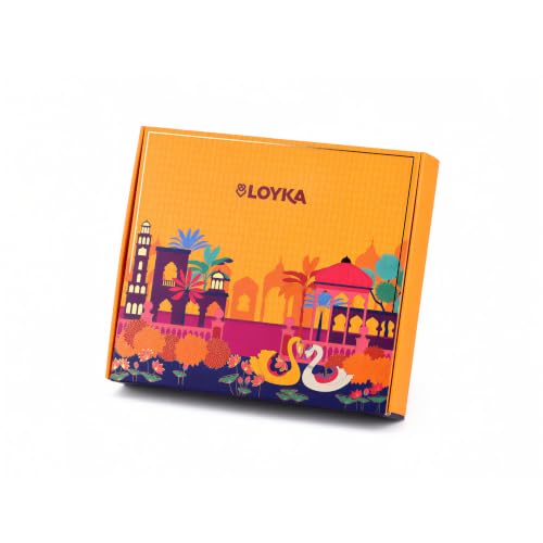 LOYKA Utsav Diwali Gift Hamper Box for Family and Friends- 14 Assortments – Premium Sweets Gift Box with Almond Brittle, Choco Barks, Cashews & Bhujia – Diwali Gifts for Employees Bulk Gifting
