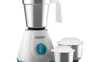 Maharaja Whiteline 500W Mixer Grinder with 3 Stainless Steel Jars with lid and 20,000 RPM Motor Speed (Sea Blue)
