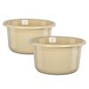 Kuber Industries 2 Pcs Plastic 25 Ltr Bathtub | Baby Bathing Tub for Home, Washroom & Kitchen Use | Lightweight and Multipurpose Water Tub | Suitable For Laundry and Cleaning – Beige