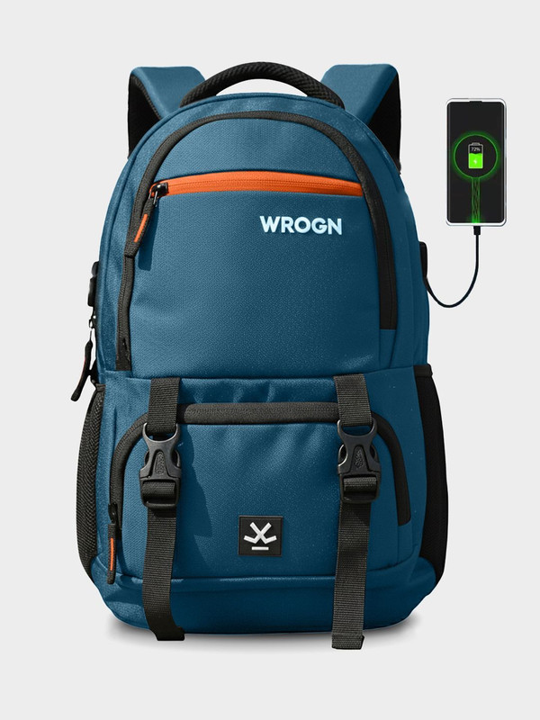 WROGN with Port and Rain Cover 40 L Laptop Backpack(Blue)