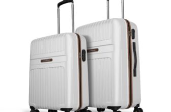 Aristocrat Atlas Set of 2 (Cabin+Medium) Hard Case Trolley Bags, White