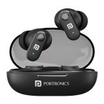 Portronics Harmonics Twins S16 in Ear Wireless TWS Earbuds with 24 Hrs Playtime, Clear Calls, Game & Music Mode, Low Latency, Bluetooth 5.3v, LED Display, Type C Fast Charging(Black)