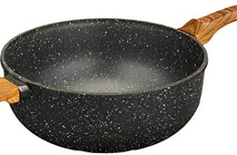 Amazon Brand – Solimo Die Cast Aluminium Non Stick Wok/Kadhai (25cm, 5 layer coating)