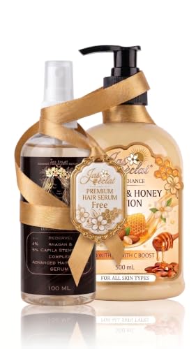 Jas Éclat Nourishing Body Milk 500ml Body Lotion with Almond,Honey Vtamin C,E & Hyaluronic Acid | 72Hr Hydration | Deep Moisture Care for All Skin Type | Enriched with Almond Oil | Smooth, Radiant & Healthy Looking Skin Care