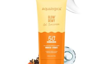 Aqualogica Glow+ Dewy Gel Sunscreen – 80 g | SPF 50+ PA++++ | In-Vivo Tested | New-age Filters | 12-Hour* Sun Protection | Tan Protection | For Bright & Hydrated Skin | Fragrance-Free & No White Cast | C-Hyaluron Complex™ & Papaya | Broad Spectrum UVA/B & Blue Light Protection | Lightweight | For Men & Women