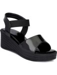 WUGATTI Women’s Black Synthetic Slip-On Comfortable, Trendy & Casual Wedges Sandal 7