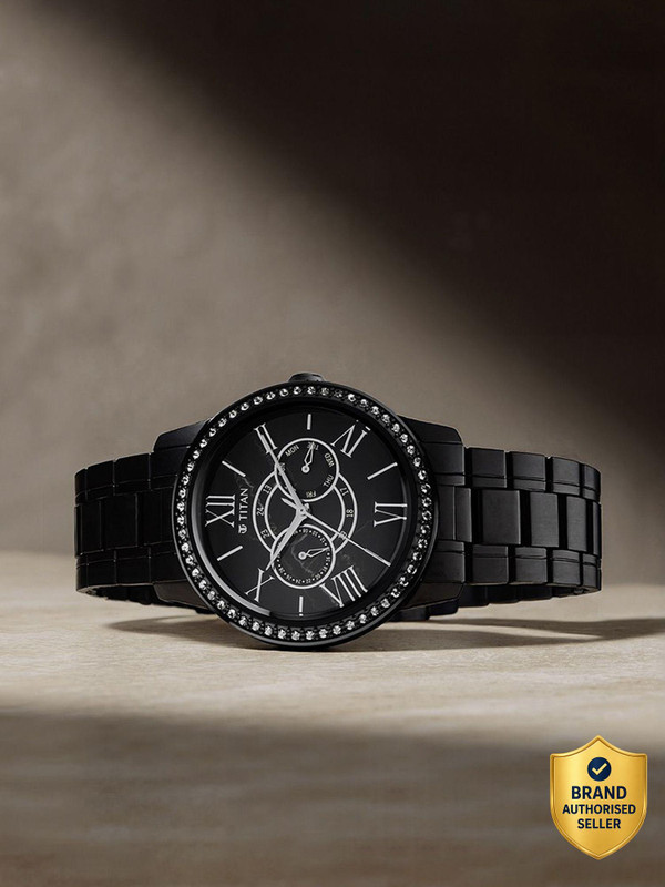 Titan Royale Titan Royale Multifunction Black Dial Black Stainless Steel Strap Analog Watch  – For Men
