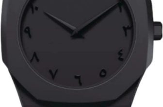 SABR Modern Arabic Numeral Watch with Polycarbonate Band, Octagonal Case, for Men Black Minimalist Watch with Arabic Numerals Modern Wrist Watch Analog Watch  – For Men & Women