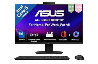 ASUS V440 (2026),i5-14th Gen,Intel Core 5 210H,Intel iGPU,16GB/512GB,FHD,23.8″(60.45 cm),Win 11,M365 Basic(1Y),Office 24,Black,5.46 kg,V440VA-KBC5002WS,with Wireless Keyboard & Mouse,All in One PC