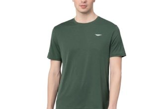 Red Tape Activewear Round Neck T-Shirt for Men’s | Quick Dry | Anti Microbial | Stretchable – Army Green RHP1356-L