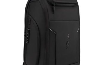 F Gear Hex Black 30L Anti-Theft Tech Laptop Backpack, USB & Type-C, Lock