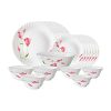 Larah Diana Opalware Glass Dinner Set, 25-Pieces, White