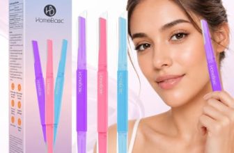 HomeBasic Face Razor for Women, Pack of 3 | Dual Blade Eyebrow Razor for Women & Facial Hair Remover | Reusable Stainless Steel Dermaplaning Tool for Upper Lip, Chin, Forehead & Peach Fuzz