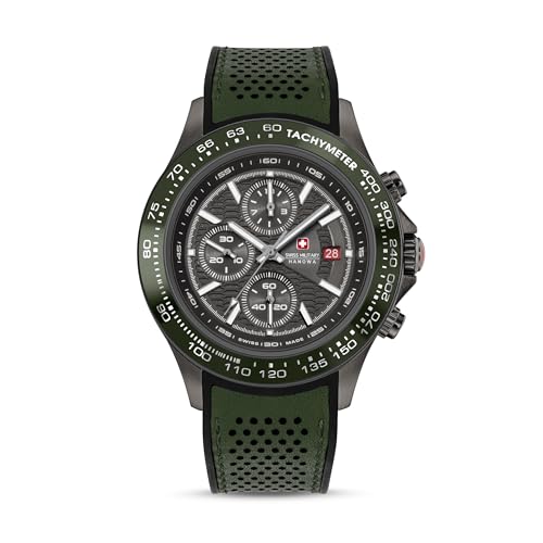 Swiss Military Hanowa SMWGO0003441 – Swiss Made Round Olive Chronograph – Watch for Men