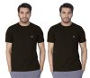 Lux Nitro Pack of 2 Men’s Round Neck Solid Tshirt Black