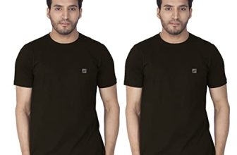 Lux Nitro Pack of 2 Men’s Round Neck Solid Tshirt Black