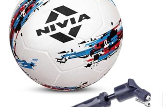 Nivia Storm Rubber Football with Ball Pump, Size 5, (White)