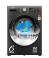 Whirlpool Smart Choice 9 Kg Steam Wash Technology 5 Star Inverter Front Load Fully Automatic Washing Machine with In-Built Heater (SUPREME CARE 9014-E, Midnight Grey, 100+ Tough Stains, 1400 RPM)