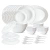 Larah by Borosil 47 pc Opalware Dinner Set for Family of 8 (White)