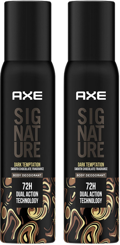 AXE SIGNATURE Dark Temptation Deodorant No Gas Body Perfume Deodorant Spray  –  For Men(400 ml, Pack of 2)
