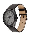 Calvin Klein Define Qtz Basic Calendar Gunmetal Round Dial Men’s Watch|Black Leather Material|Black Color Band – 25200355